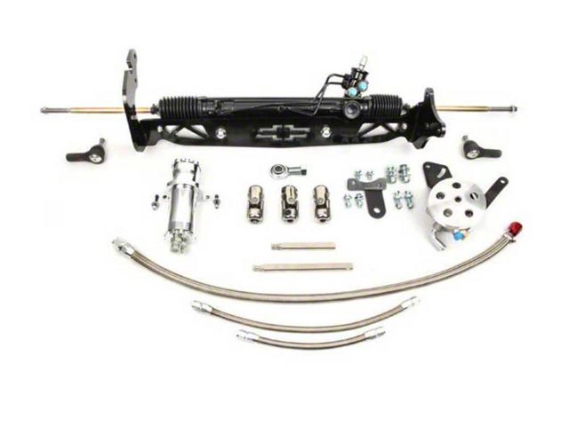 1967-1970 Chevy-GMC Truck Power Rack And Pinion Steering Kit, Drum Brakes, Double V-Belt With Ididit Steering Column, Half-Ton 2WD