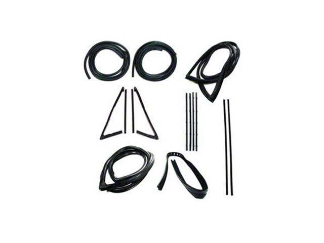 1967-1970 Chevy-GMC Truck Complete Weatherstrip Seal Kit - Models With Weatherstrip Trim Groove, Large Rear Window & Black Beltlines