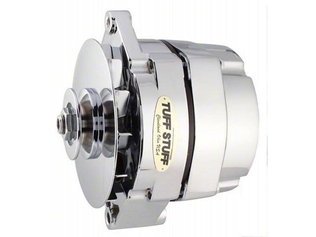 1967-1971 Camaro Alternator; 100 AMP; OEM Wire; V Groove Pulley; External Regulator; Chrome; Must Be Used With An External Solid State Voltage Regulator;