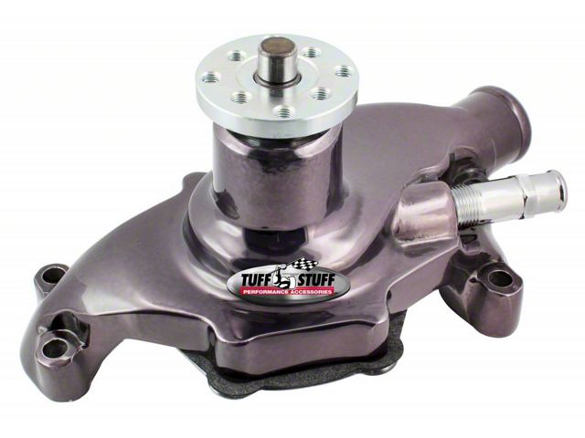 1967-1971 Chevrolet Camaro Platinum SuperCool Water Pump; 5.625 in. Hub Height; 5/8 in. Pilot; Short; Flat Smooth Top And No Top Threaded Water Port; Black Chrome; 1353NA7