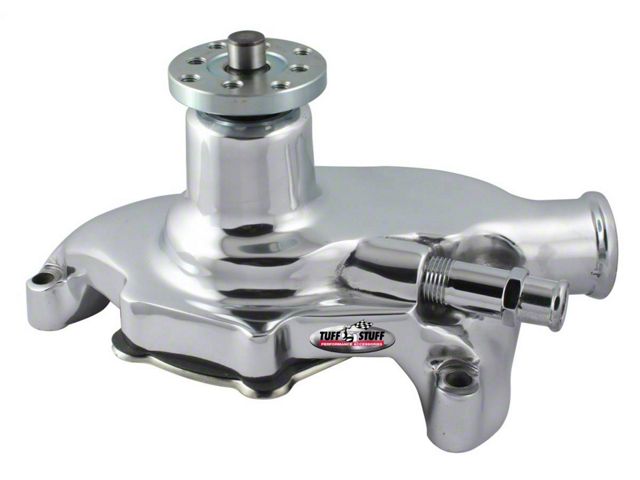 1967-1971 Chevrolet Camaro Platinum SuperCool Water Pump; 5.625 in. Hub Height; 5/8 in. Pilot; Short; Reverse Rotation; Aluminum Casting; Chrome; For Custom Serpentine Systems Only; 1394NAREV
