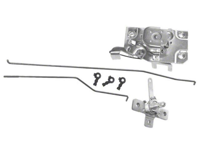 Door Latch W/Relay And Rods, LH 67-71