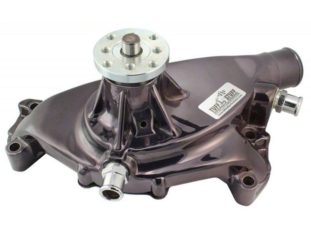 1967-1972 Chevrolet Camaro Platinum SuperCool Water Pump; 5.750 in. Hub Height; 5/8 in. Pilot; Short; Flat Smooth Top And 2 Threaded Water Ports; Black Chrome; 1495NA7