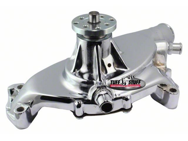 1967-1972 Chevrolet Camaro Smoothie Style Water Pump; 5.750 in. Hub Height; 5/8 in. Pilot; Short; Flat Smooth Top And 2 Threaded Water Ports; Polished; 1496NB