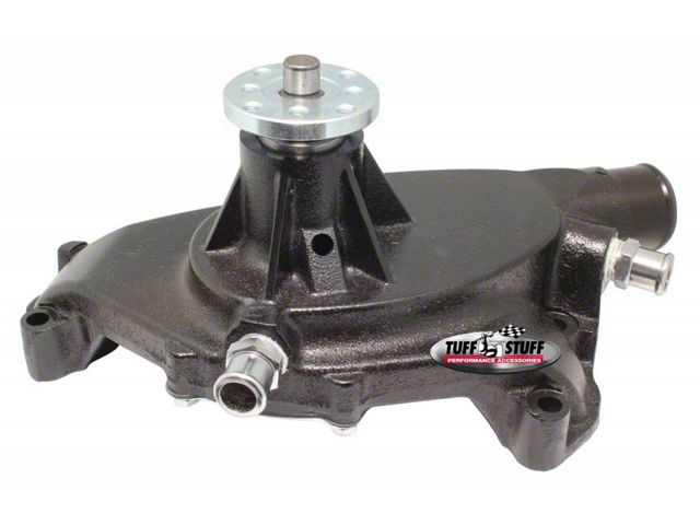 1967-1972 Chevrolet Camaro Smoothie Style Water Pump; 5.750 in. Hub Height; 5/8 in. Pilot; Short; Flat Smooth Top And 2 Threaded Water Ports; Black; 1496NC