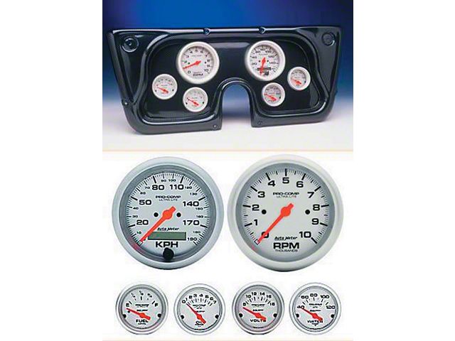 1967-1972 Chevy-GMC Truck Complete 6 Gauge Panel With Phantom Electric Gauges, Carbon Fiber