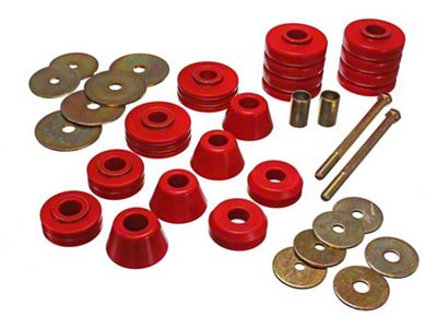 1967-1972 Chevy-GMC Truck Cab Mount Bushings, 3/4 Ton And 4WD, Red