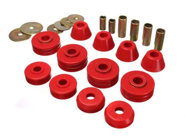 1967-1972 Chevy-GMC Truck Cab Mount Bushings, Half Ton 2WD, Red