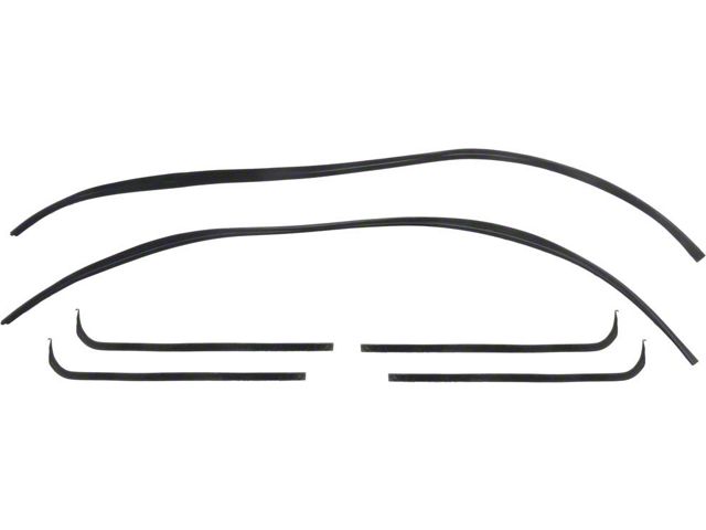 1967-1972 Ford F-Series Pickup Weatherstrip Channel Belt Seal Kit, Driver Side And Passenger Side, 6 Pieces