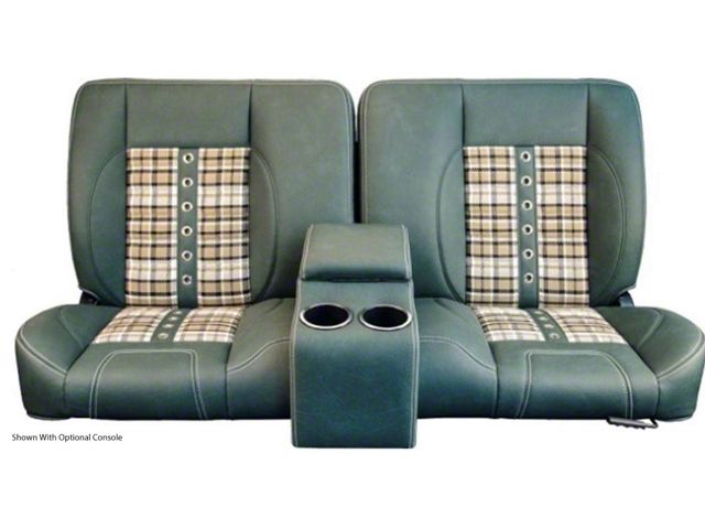 1967-1972 Chevy-GMC Truck TMI Split Back Bench Seat, Sport X, Forest Green With Grey Plaid Insert