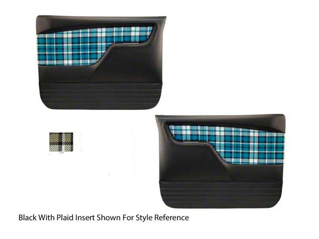 1967-1972 Chevy-GMC Truck TMI Sport X Full Door Panels, Molded, Forest Green With Grey Plaid Insert