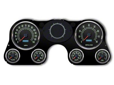 1967-1972 Chevrolet Truck New Vintage USA 6 Gauge 1969 Series Package - 140 MPH Programmable Speedometer with Tachometer, Oil Pressure, Water Temp, Fuel and Volt Meter - Black