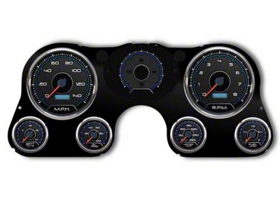 1967-1972 Chevrolet Truck New Vintage USA 6 Gauge CFR Series Package - 140 MPH Programmable Speedometer with Tachometer, Oil Pressure, Water Temp, Fuel and Volt Meter - Blue