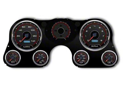 1967-1972 Chevrolet Truck New Vintage USA 6 Gauge CFR Series Package - 240 KPH Programmable Speedometer with Tachometer, Oil Pressure, Water Temp, Fuel and Volt Meter - Red