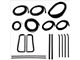 1967-1972 Chevy-GMC Truck Complete Weatherstrip Seal Kit - Models Without Weatherstrip Trim Groove, Large Rear Window & Chrome Beltlines, Press On Door Seals
