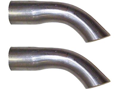 1967-1973 Mustang Concours Correct 2.25 Turned Down Exhaust Tips, Pair