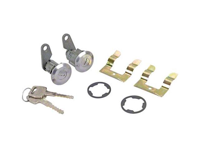1967-1973 Mustang Door Lock Cylinders with Keys, Pair
