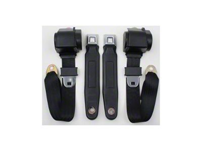 1967-1975 Firebird 3-Point Seat Belt With Metal Lift Buckle, For Bucket Seat