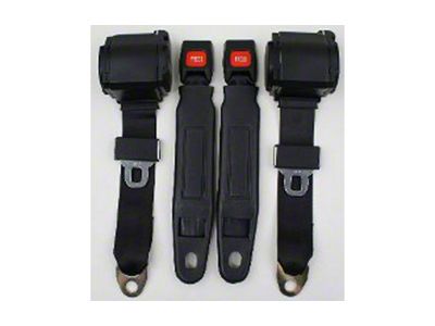 1967-1975 Firebird 3-Point Seat Belt With Plastic Push Button, For Bench Seats