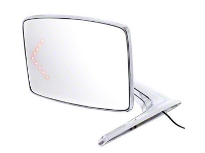 1967-1979 Ford Pickup Chrome Outside Mirror Assembly W/LED Left Side