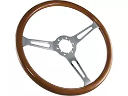 1967-1982 Corvette 15 Steering Wheel Light Wood And Chrome Spokes