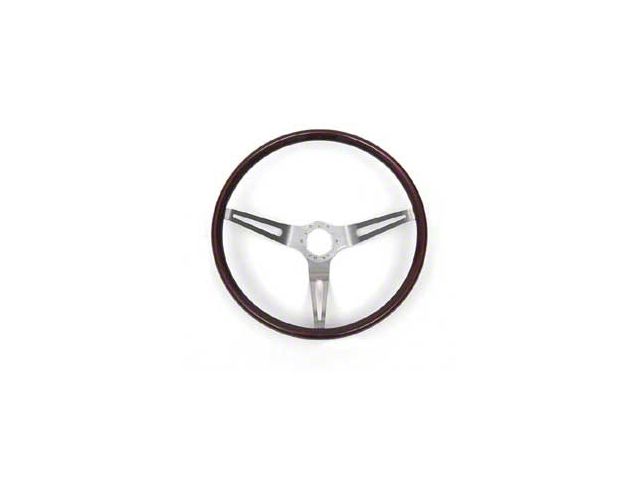1967-1982 Corvette Steering Wheel Mahogany Rim With Brushed Stainless Steel Spokes