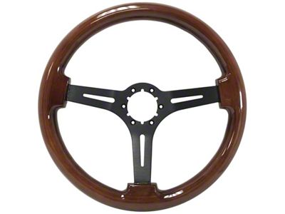VSW 1967-1982 Corvette Steering Wheel Mahogany With Black Spokes