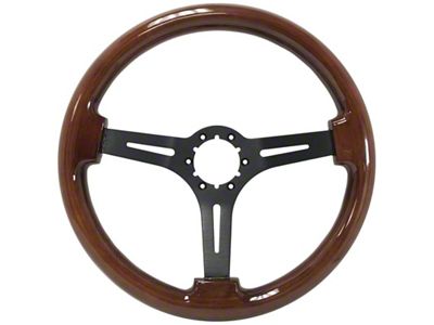 CA 1967-1982 Corvette Steering Wheel Mahogany With Black Spokes