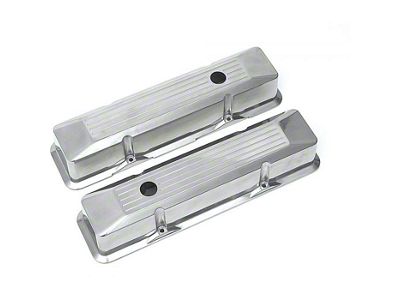 1967-1986 Camaro Polished Aluminum Valve Covers, Tall, Small Block