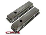 1967-1986 Short Small Block Chrome Valve Covers with Baffles
