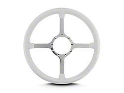1967-1992 Camaro 15 Inch Steering Whee lPolished Spokes,White Leather Wrap
