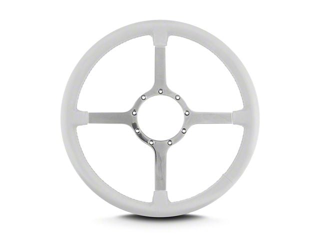 1967-1992 Camaro 15 Inch Steering Whee lPolished Spokes,White Leather Wrap