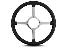 1961-1967 Ford Econoline 15 Inch Steering Wheel Polished Spokes, Black Leather Wrap
