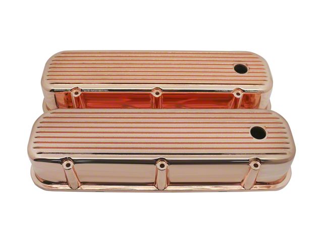 1967-1995 Camaro Big Block Tall Aluminum Valve Covers - Finned - Copper