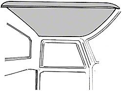 1967-72 Ford Pickup Headliner Kit, Non-Perforated Gray, 1 Piece