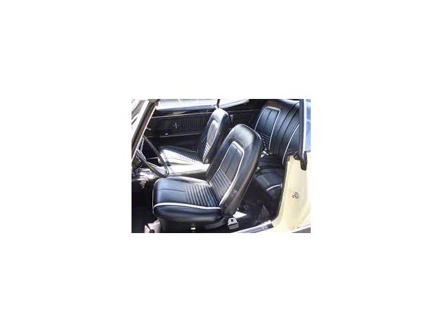 Deluxe Interior Front Bucket and Rear Bench Seat Upholstery Kit; Bright Blue Vinyl (1967 Camaro Coupe)