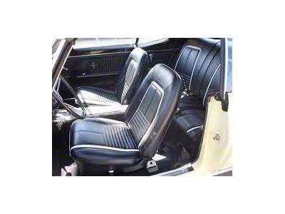 Deluxe Interior Front Bucket and Rear Bench Seat Upholstery Kit; Black Vinyl (1967 Camaro Coupe)