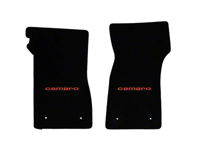 1967 Camaro Lloyds Ultimat Black Ultimat Front Floor Mats With Red Camaro Logo