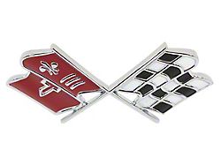 Front Emblem Crossed-Flags Dark Red Flag (1967 Corvette C2)