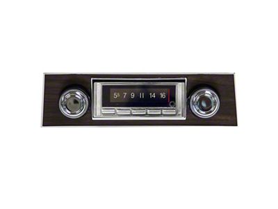 Custom Autosound USA-740 Series Radio with Bluetooth; Walnut Bezel (1967 Firebird)