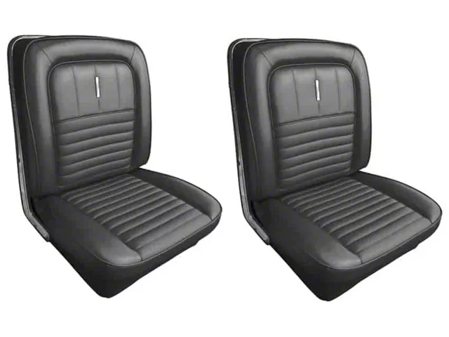 1967 Full Set Of Front Bucker Seats Fairlane 500XL, GT & 2 Door Hardtop - Black L-958 With Black L-2954 Inserts