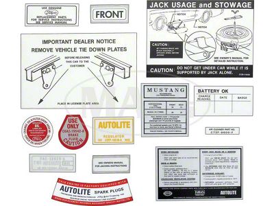 Scott Drake 1967 Mustang Decal Kit