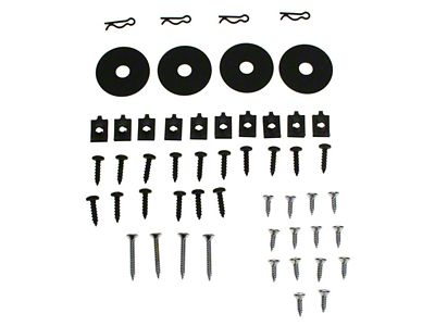 1967 Mustang Deluxe Interior Seat Side Shield Hardware Kit, 48 Pieces