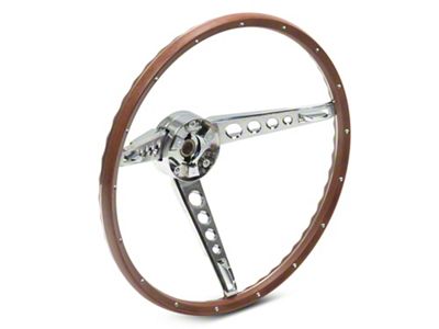 1967 Mustang Deluxe Pony Interior 3-Spoke Simulated Woodgrain Steering Wheel