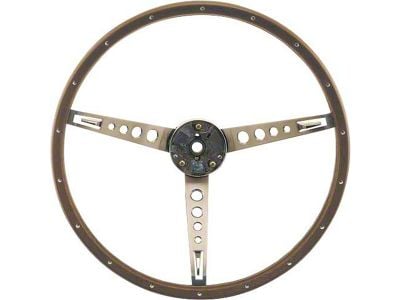 1967 Mustang Deluxe Pony Interior 3-Spoke Simulated Woodgrain Steering Wheel