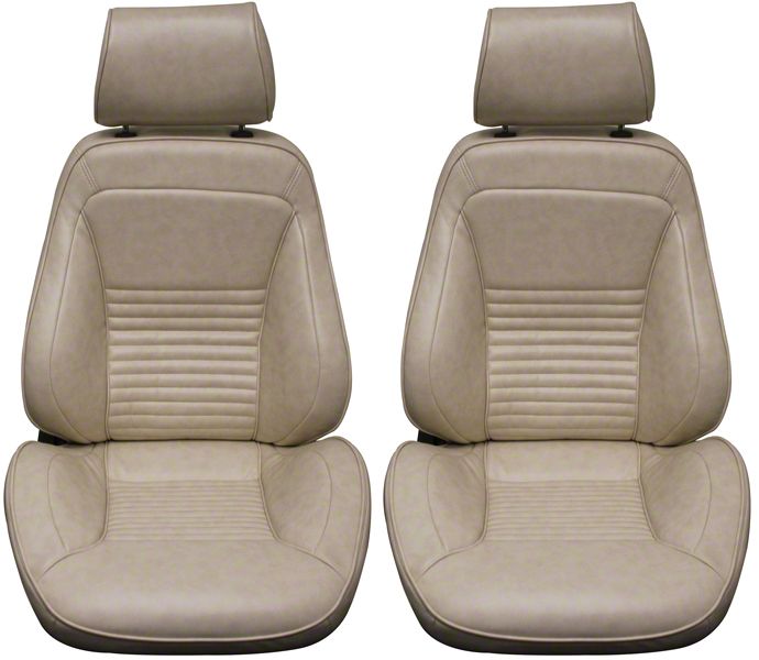 Eckler s 1967 Mustang Disctinctive Industries Standard Interior Touring II Front Bucket SEATS Pair Ford Parchment