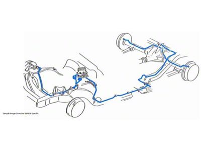 1967 Pontiac GTO/ Tempest/ LeMans Hardtop V8 AT Manual Drum Complete Brake Line Set 7pc, OE Steel