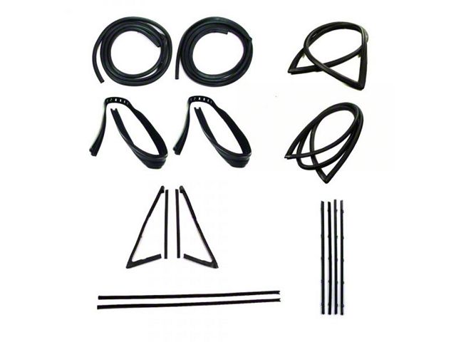 1967 Chevy-GMC Truck Complete Weatherstrip Seal Kit - Models Without Weatherstrip Trim Groove, Small Rear Window & Chrome Beltlines, Press On Door Seals
