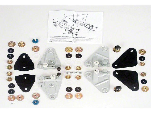 Door Glass Mounting Plate And Hardware Set,Complete, 68-69