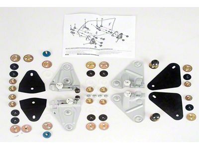 Door Glass Mounting Plate And Hardware Set,Complete, 68-69